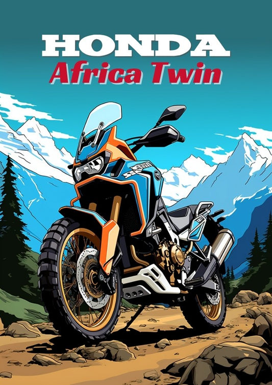 Affiche Honda Africa Twin – Décoration murale moto double sport aventure