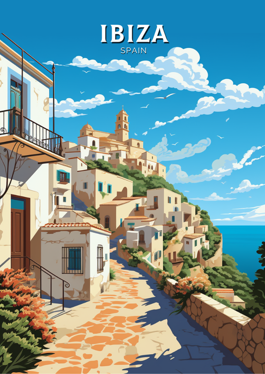 Affiche de voyage d'Ibiza – Œuvre d'art espagnole