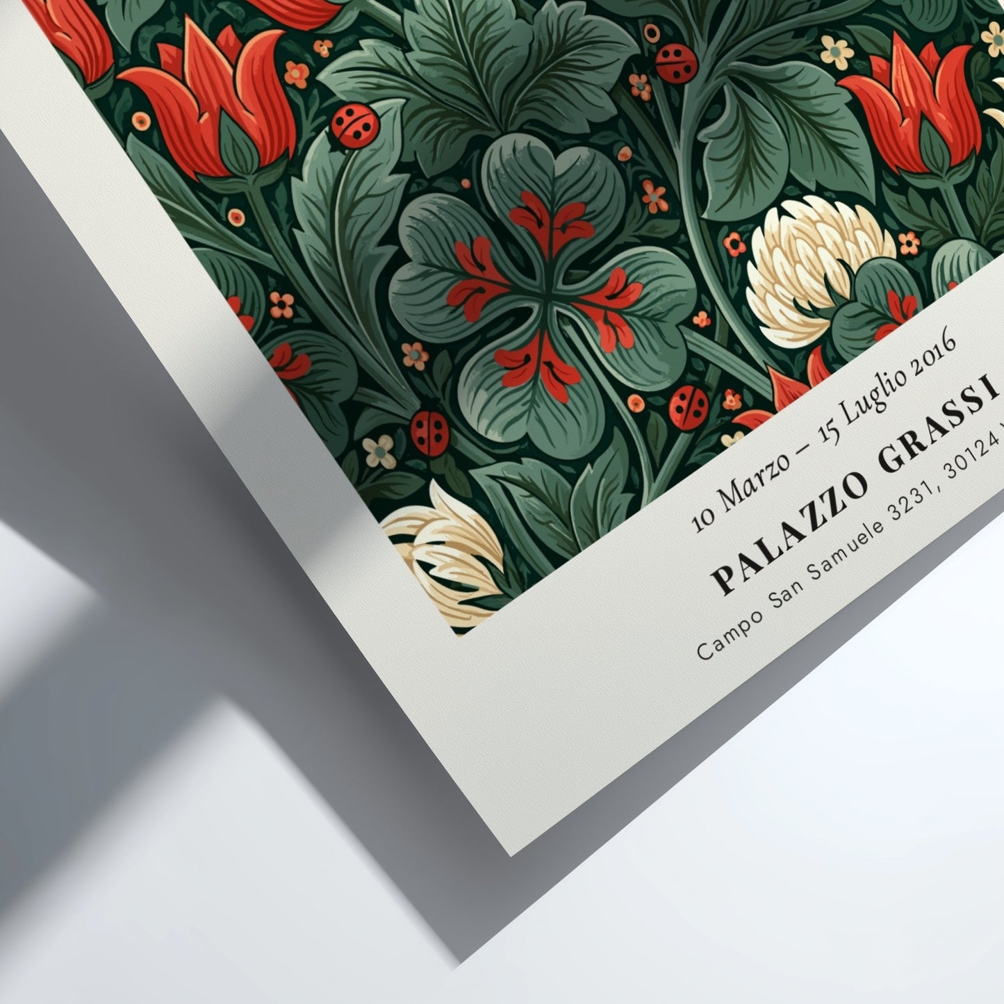 William Morris poster featuring floral design in vibrant colors