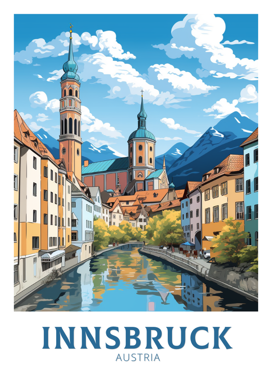 Impression de voyage d'Innsbruck - Œuvre d'art autrichienne