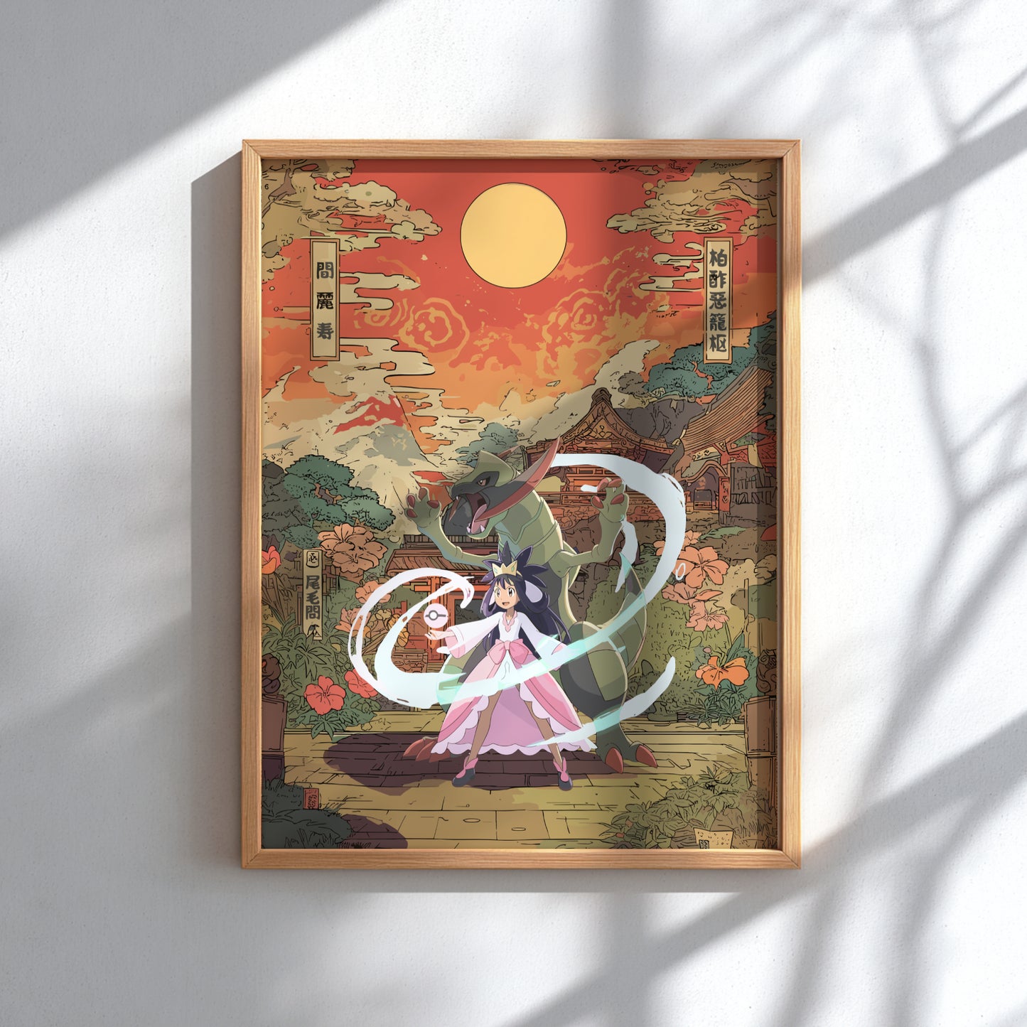 Iris and Haxorus Pokemon Poster