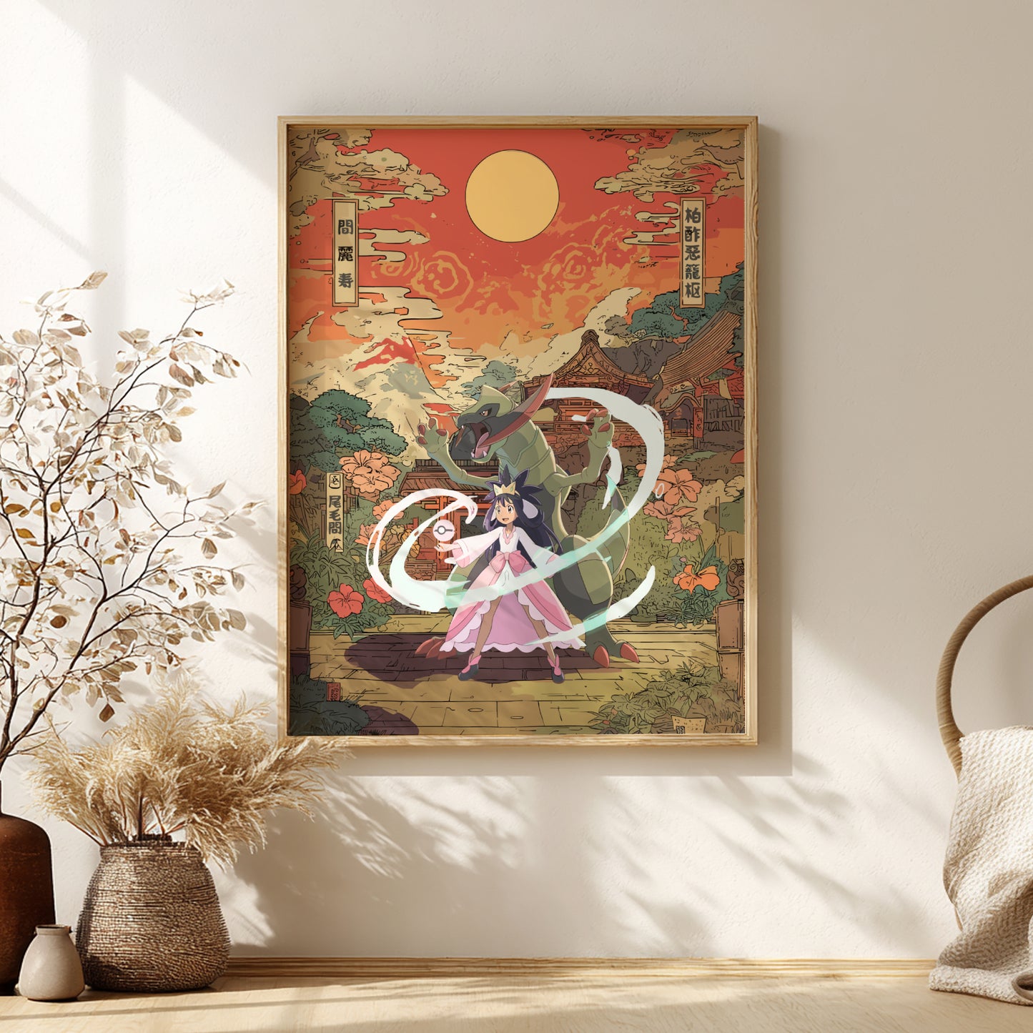 Iris and Haxorus Pokemon Poster