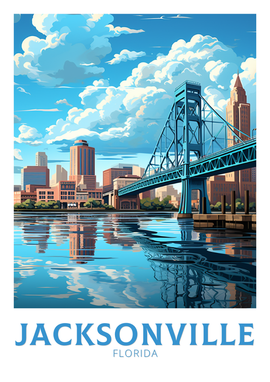 Affiche de voyage de Jacksonville - Illustration de Floride