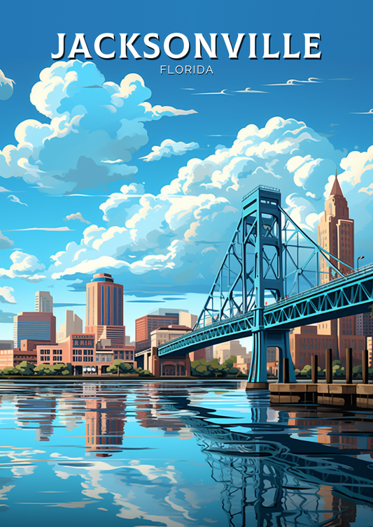 Impression de voyage de Jacksonville - Œuvre d'art de Floride