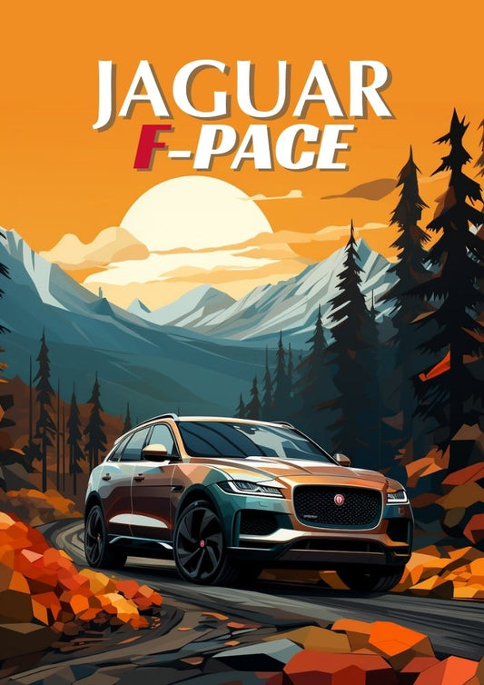 Jaguar F-Pace Print – Affiche murale moderne pour SUV britannique