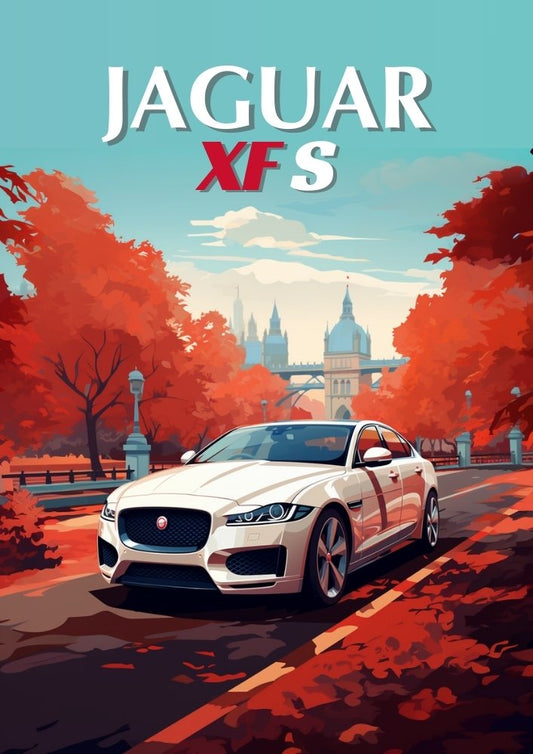 Affiche Jaguar XF S – Impression d'art mural de berline sportive britannique moderne