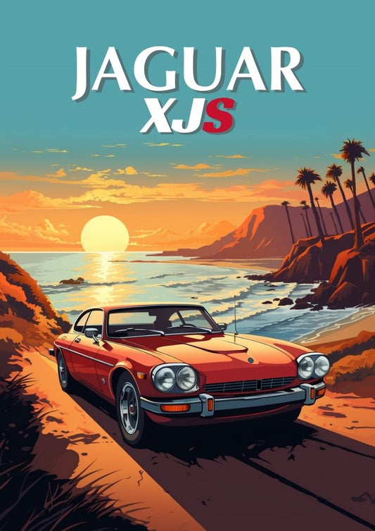 Jaguar XJS Print – Affiche murale de voiture de sport de luxe britannique classique