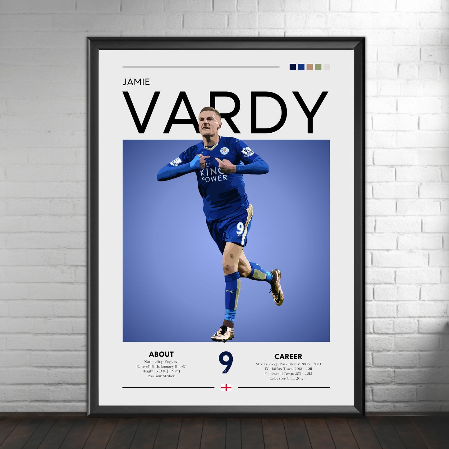 Jamie Vardy Poster - Leicester