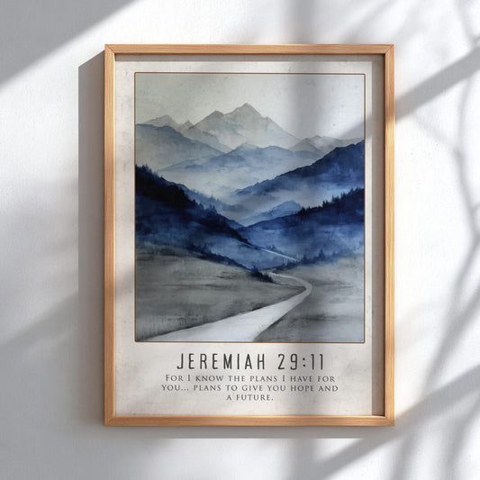 Jeremiah 29:11 Scripture Print - Hope and a Future Wall Art