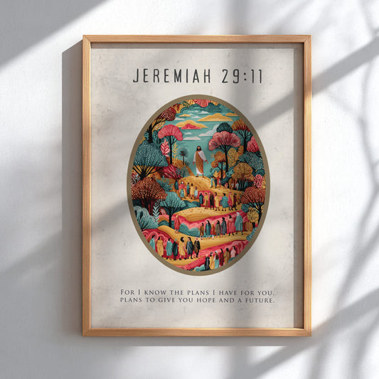 Jeremiah 29:11 Scripture Art - "Plans to Prosper" Wall Print
