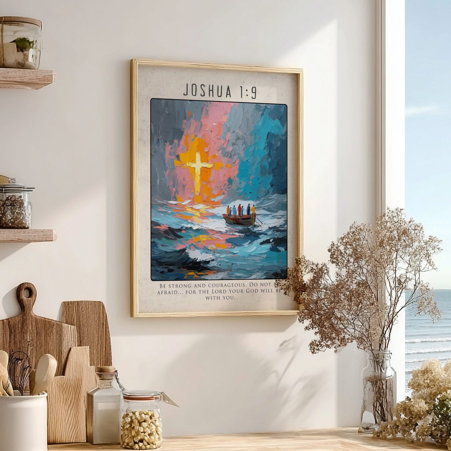 Joshua 1:9 Bible Verse Poster - Christian Wall Art
