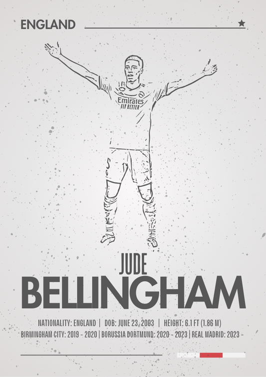 Affiche de la silhouette de Jude Bellingham - Star du football d'élite