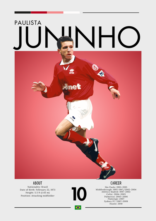 Affiche Juninho Paulista - Impression légendaire du football brésilien