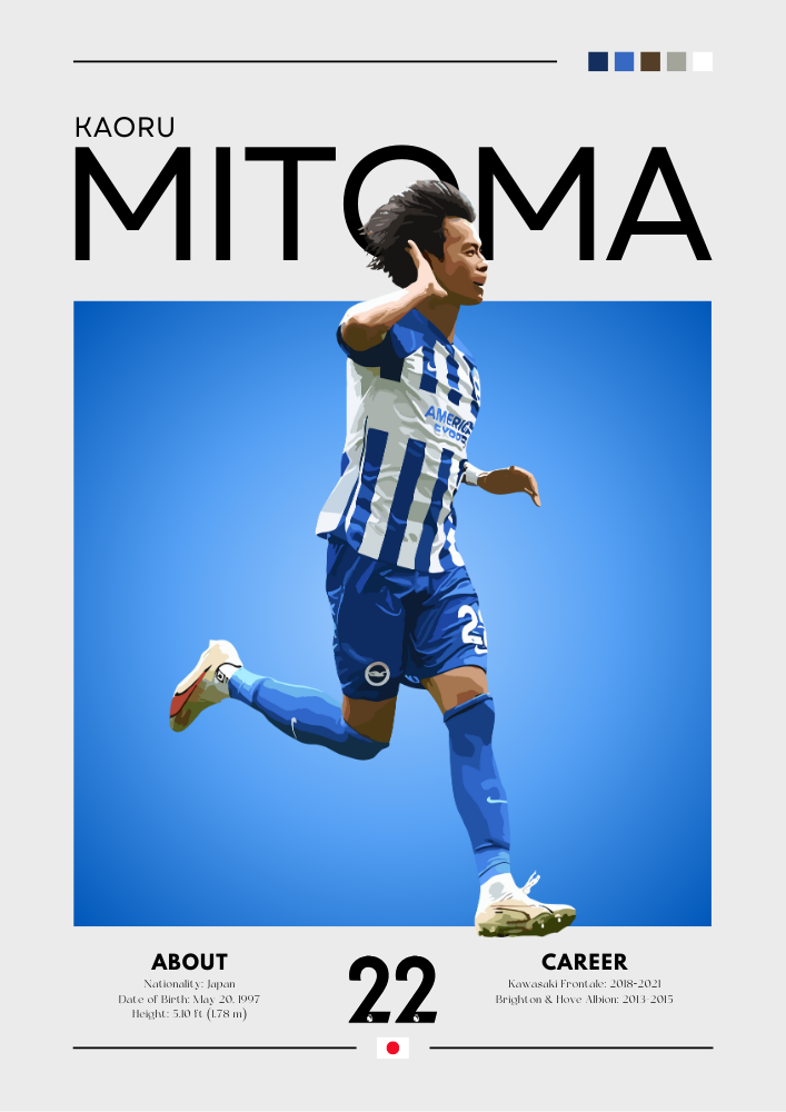 Kaoru Mitoma Poster - Brighton Attacker Wall Print