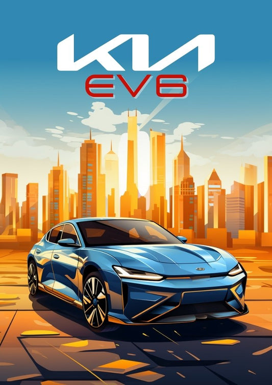 Kia EV6 Poster – Modern Electric Kia Car Wall Art Print
