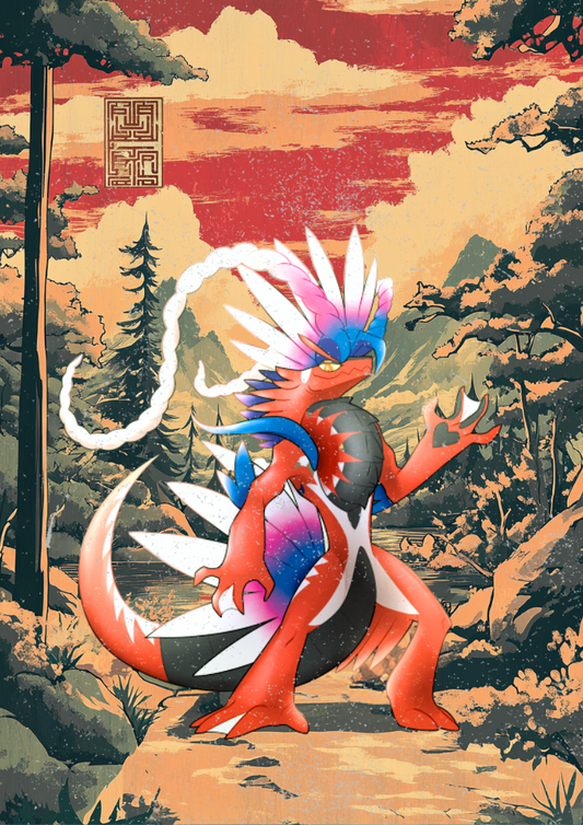 Affiche Pokémon Koraidon - Illustration d'anime japonais
