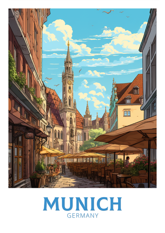 Affiche de voyage à Munich - Allemagne