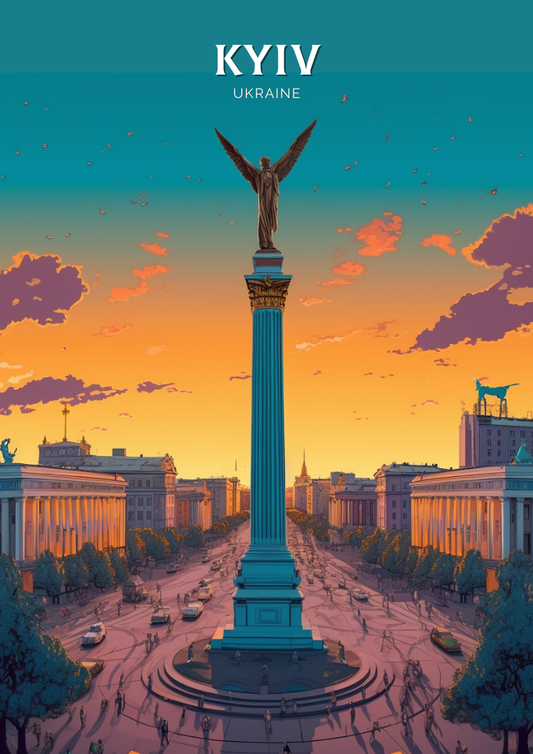 Affiche de voyage de Kyiv - Œuvre d'art ukrainienne