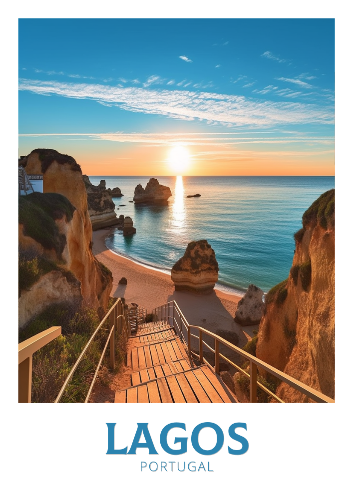 Affiche de voyage de Lagos - Illustration du Portugal