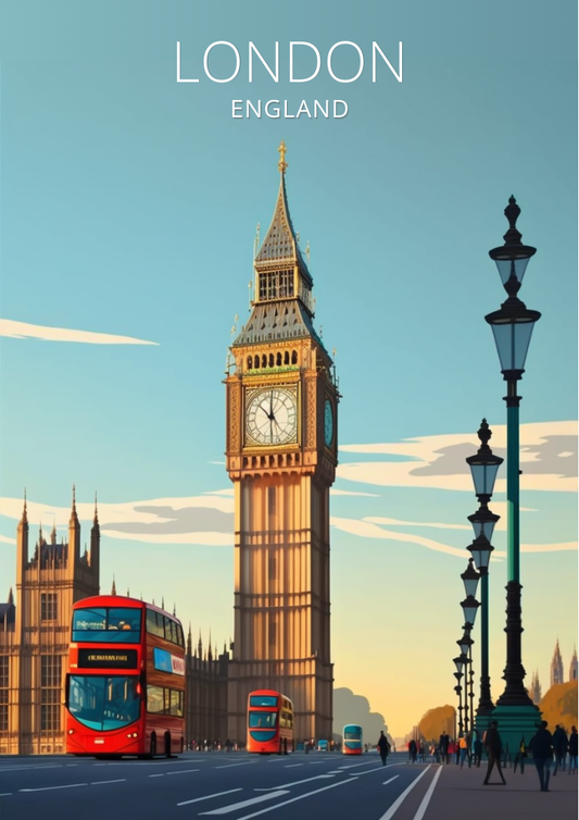 Affiche de voyage londonienne - Angleterre