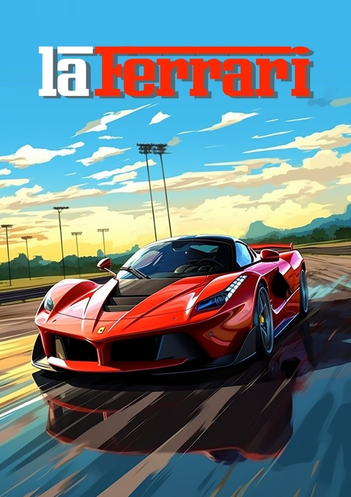 Affiche laFerrari – Décoration murale représentant une supercar hybride italienne