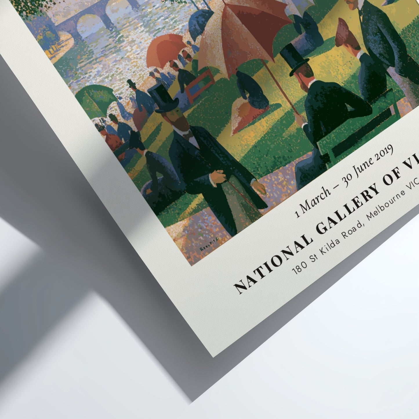 La Grande Jatte - Panorama art poster showcasing vibrant colors and pointillist style