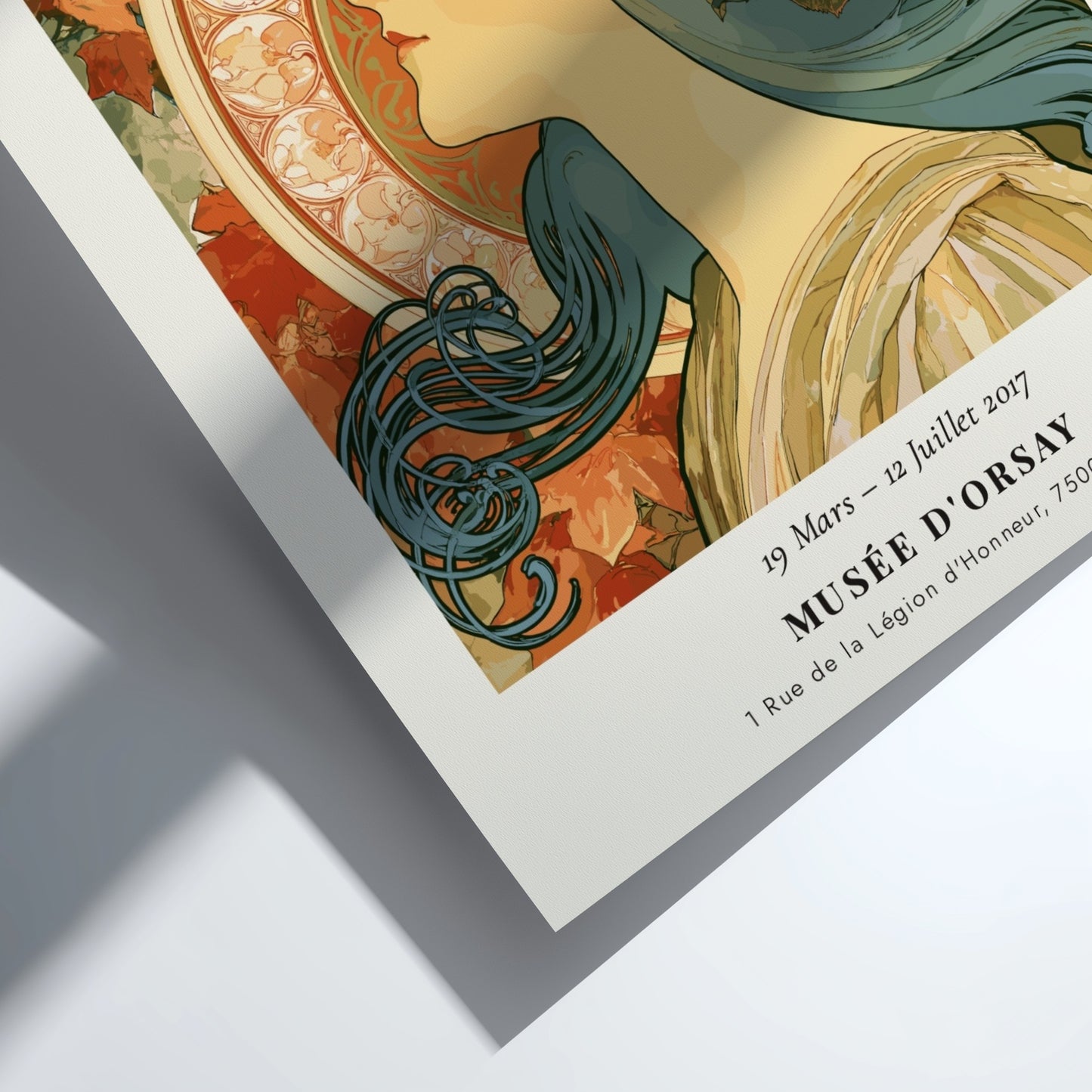 La Rose poster featuring a woman with roses, Alphonse Mucha art print