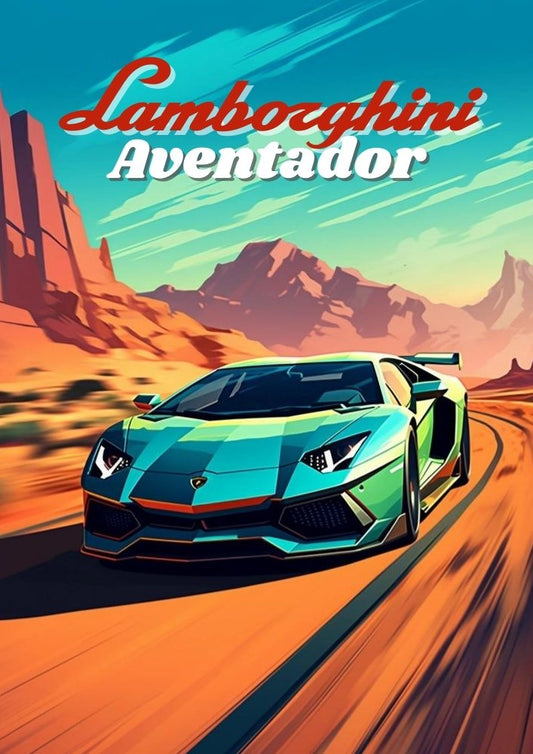 Affiche de voiture Lamborghini Aventador – Décoration murale de supercar de luxe italienne