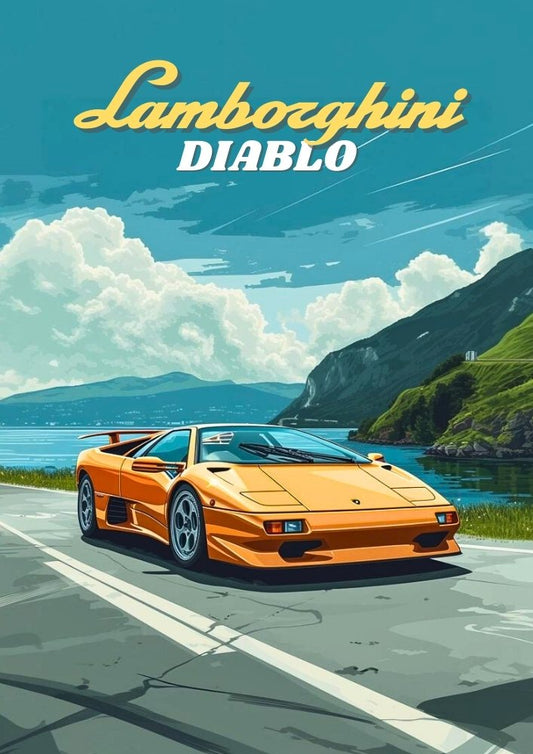 Affiche Lamborghini Diablo – Décoration murale classique de supercar italienne