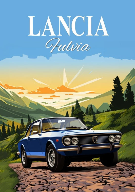 Impression Lancia Fulvia – Décoration murale classique de voiture italienne