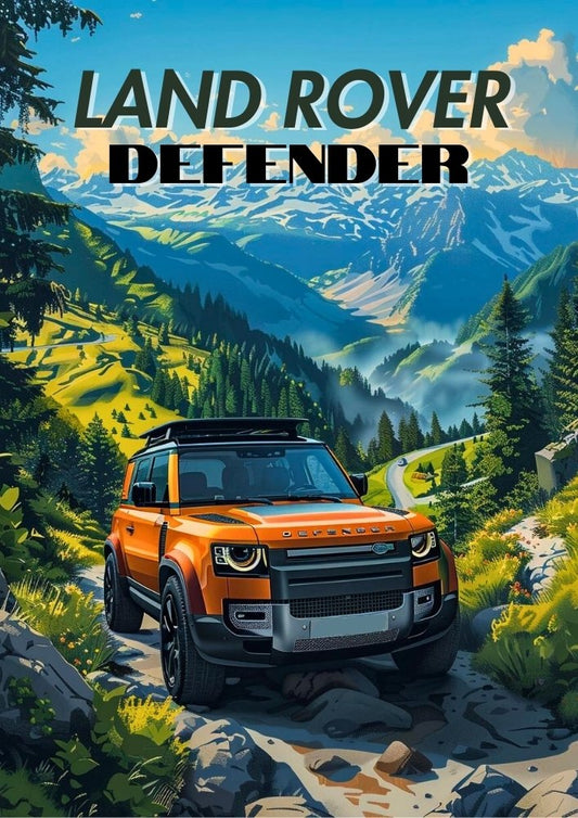 Affiche Land Rover Defender des années 2020 – Décoration murale moderne pour SUV