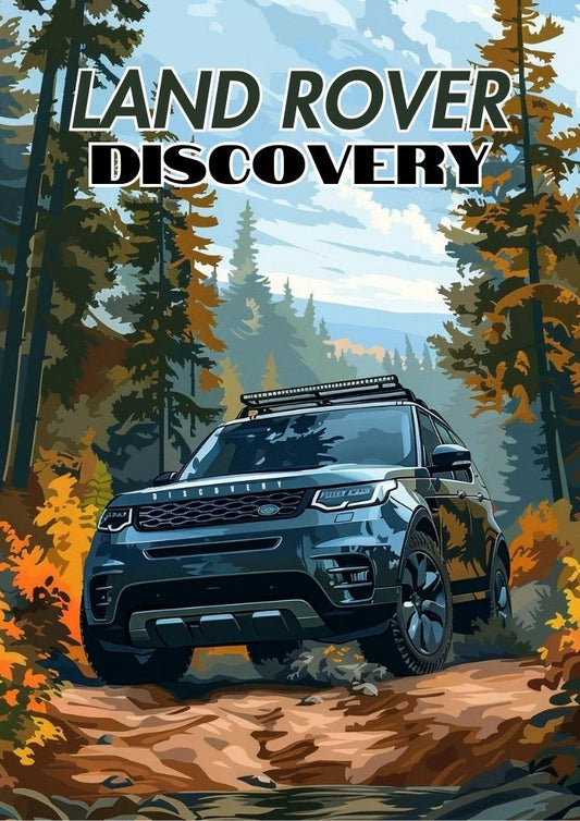 Affiche Land Rover Discovery des années 2010 – Décoration murale SUV moderne