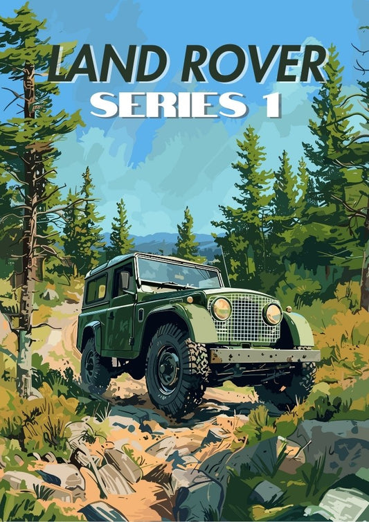 Affiche murale Land Rover Série 1 – SUV tout-terrain britannique classique
