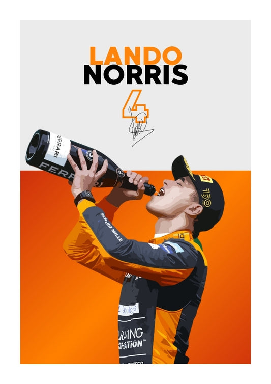 Affiche Lando Norris – Décoration murale moderne représentant une star de F1 pour les fans de McLaren