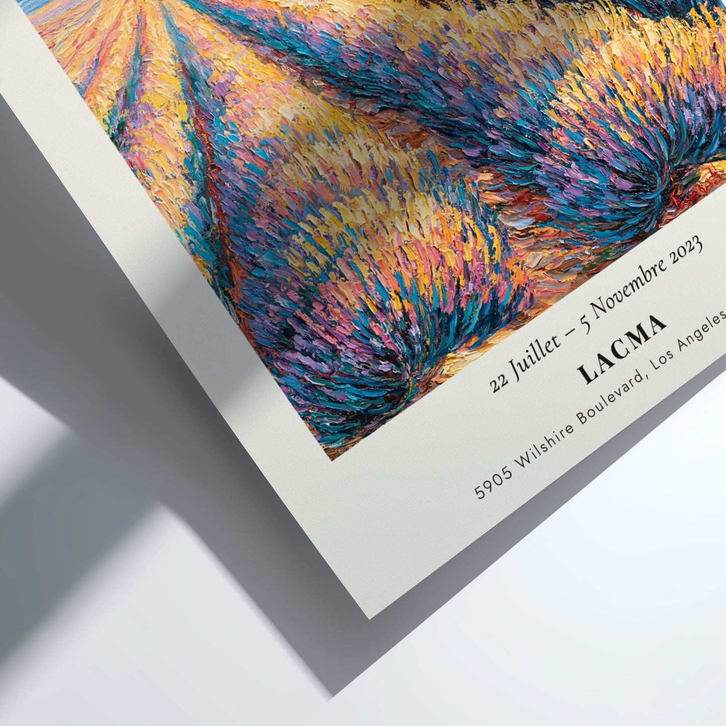 Monet inspired poster featuring lavender fields in vibrant colors