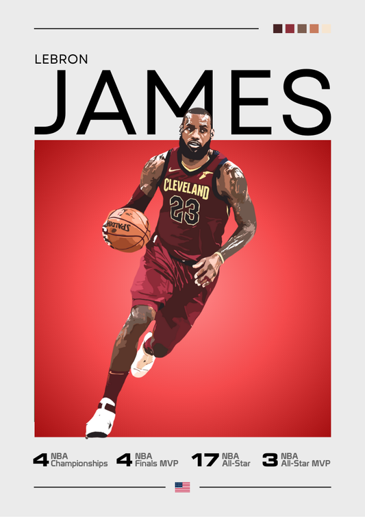 Affiche LeBron James – Impression King des Cleveland Cavaliers