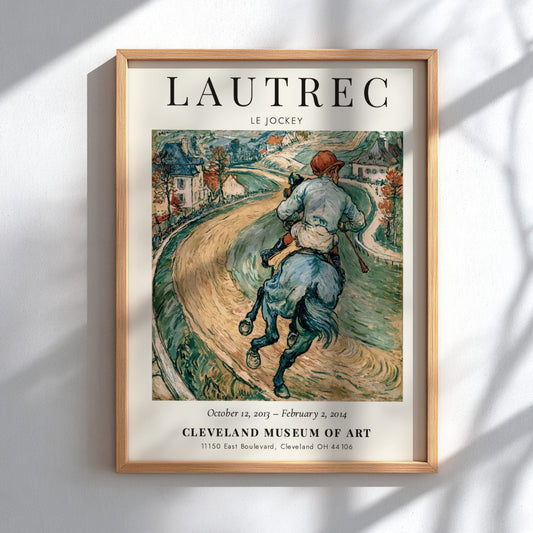 Le Jockey poster featuring vibrant colors and dynamic movement, Toulouse-Lautrec wall art