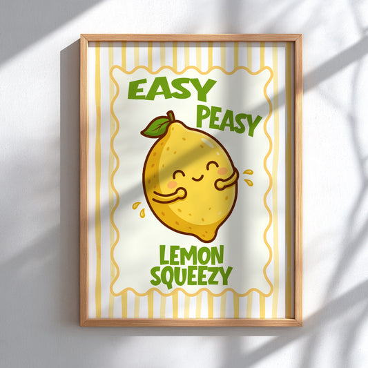 Lemon - Easy Peasy Lemon Squeezy - Kitchen Wall Art