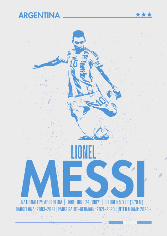 Affiche Lionel Messi - Impression d'art de football moderne pour les fans
