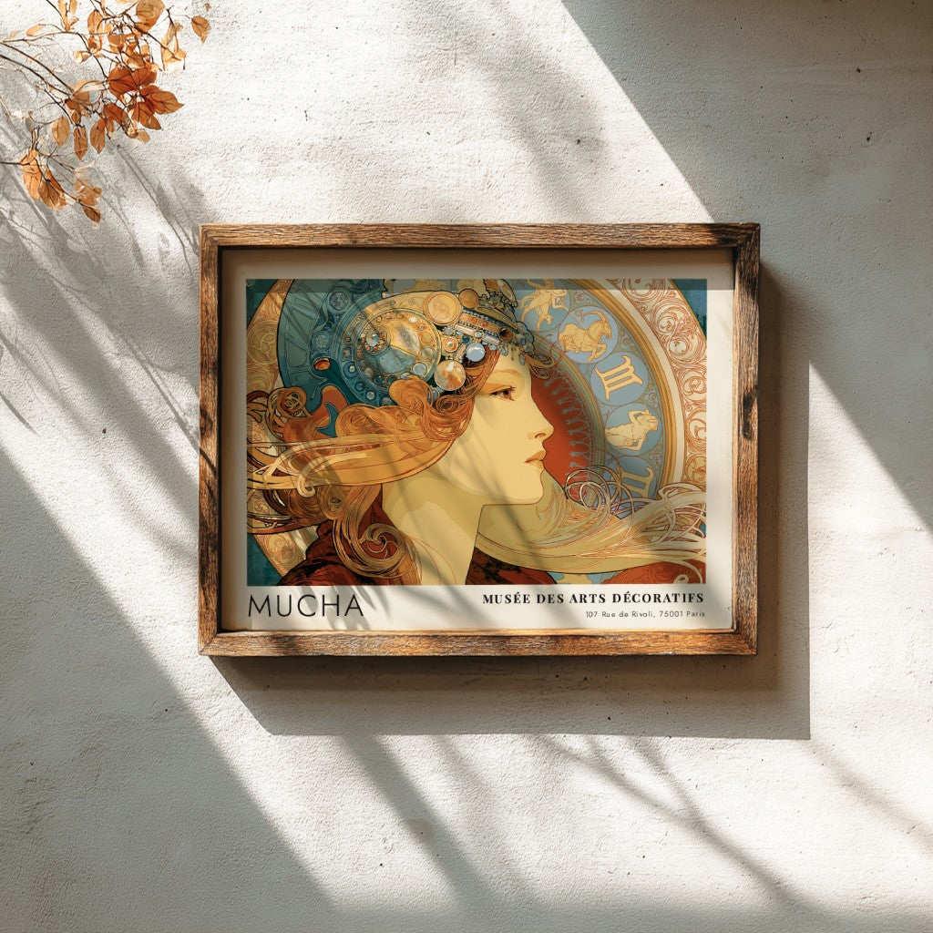 Wall art poster featuring Mucha Musee des Arts Decoratifs Les Heures du Jour design