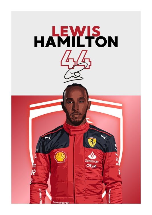 Affiche Lewis Hamilton – Impression d'art mural du champion de Formule 1