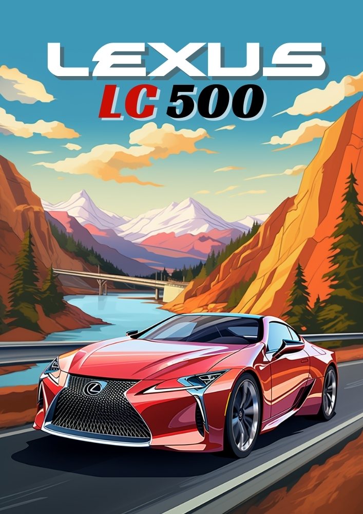 Affiche Lexus LC 500 – Décoration murale de voiture de sport exotique japonaise