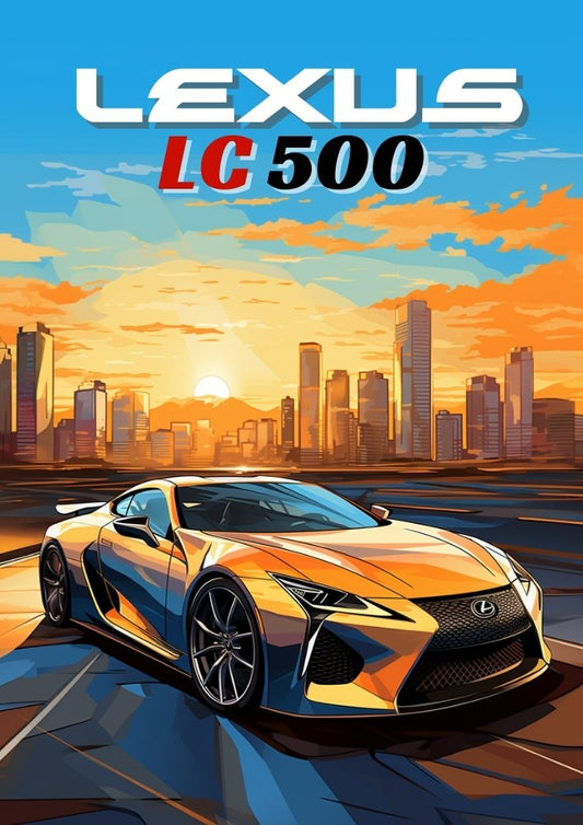 Affiche Lexus LC 500 – Décoration murale de luxe représentant une voiture de sport japonaise