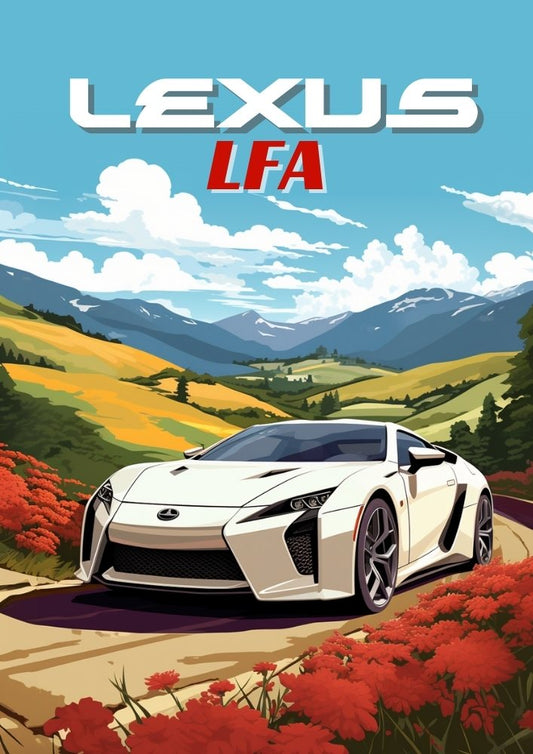 Affiche Lexus LFA – Décoration murale de supercar japonaise