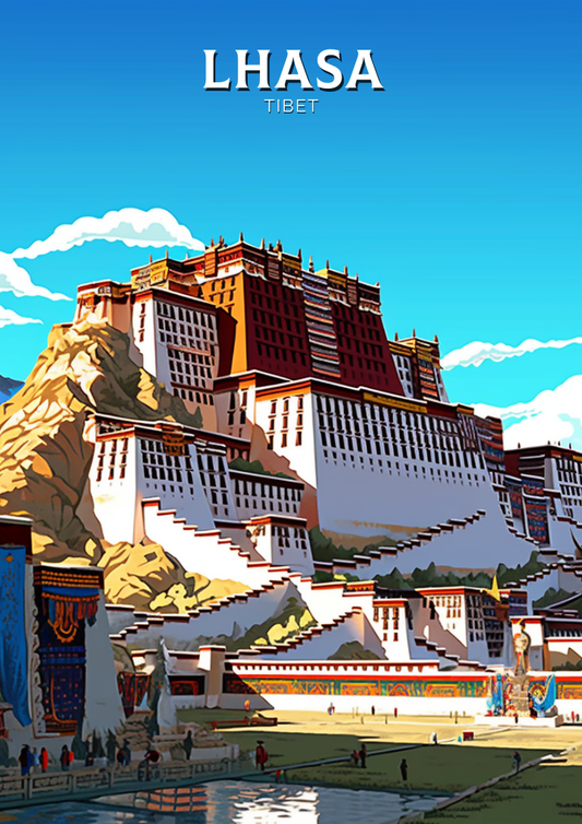 Impression de Lhassa - Œuvre d'art vintage