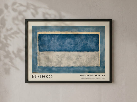 Wall art poster featuring Mark Rothko's Licht und Leere in blue and grey tones.
