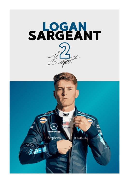 Affiche F1 de Logan Sargeant Williams – Art moderne du sport automobile