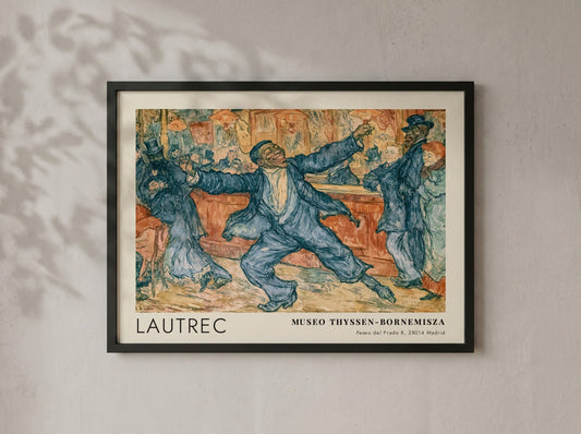 Wall art poster featuring a Lautrec painting of a dancer in a tavern