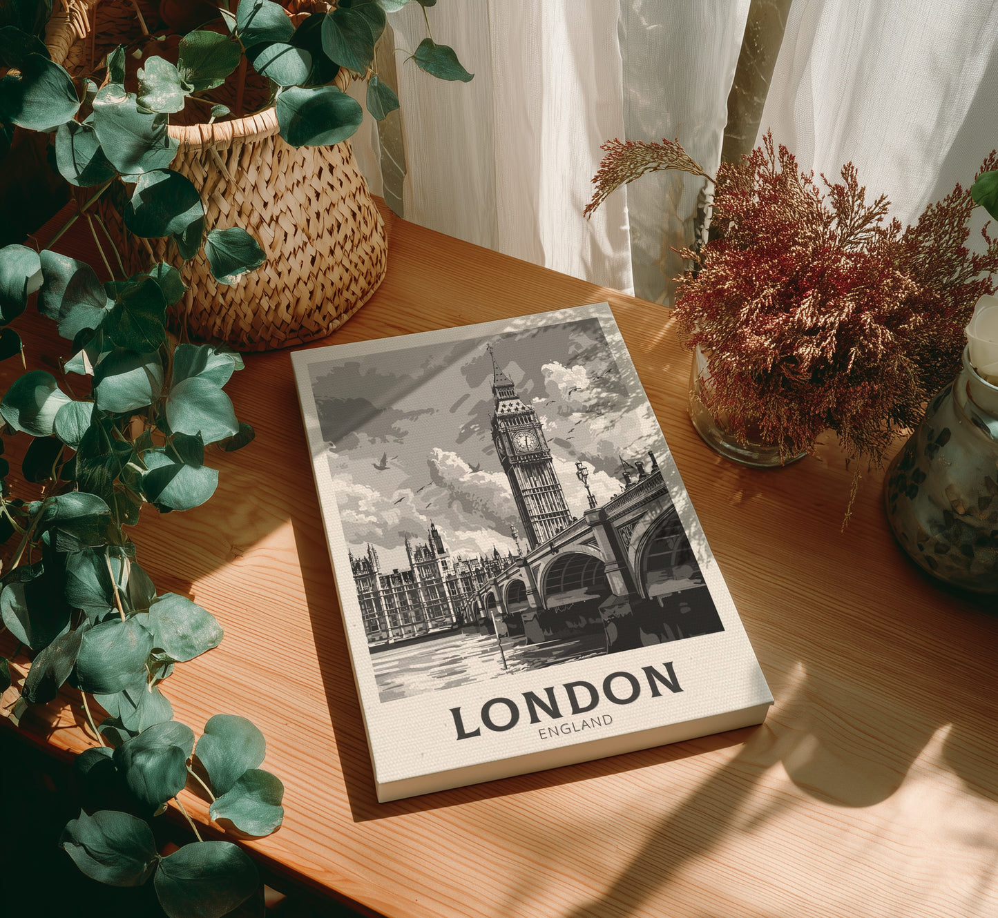 London black and white travel canvas