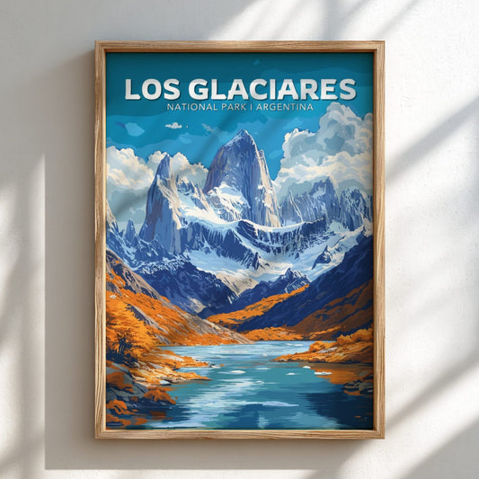 Los Glaciares Travel Poster